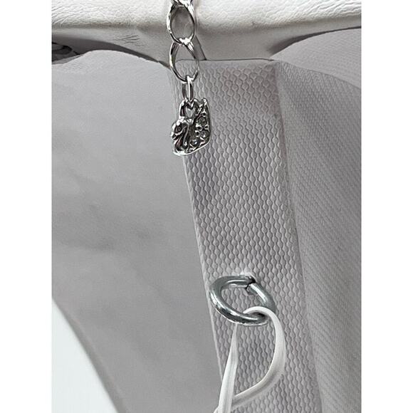 Swarovski Signed Rhodium Sterling Silver Box Chain Crystal Briolett Necklace - Picture 12 of 14